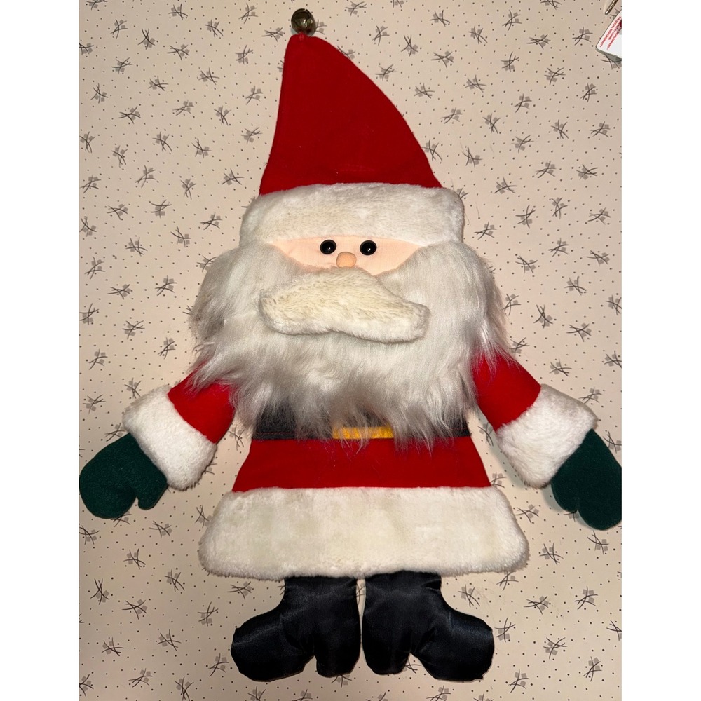 Vintage 1981 Hallmark Santa Claus Plush Hanging Pajama‎ Bag Decoration 22 Inch